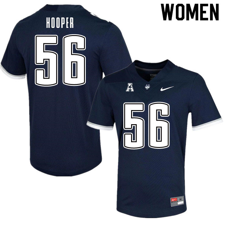 Women #56 Carter Hooper Uconn Huskies College Football Jerseys Sale-Navy